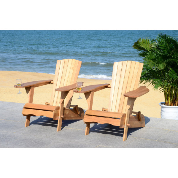 Highland Dunes Boonville Solid Wood 2 Adirondack Chair & Reviews Wayfair